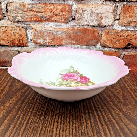 Vintage Arzberg Germany Pink Floral Bowl 10" - Picture 1 of 10